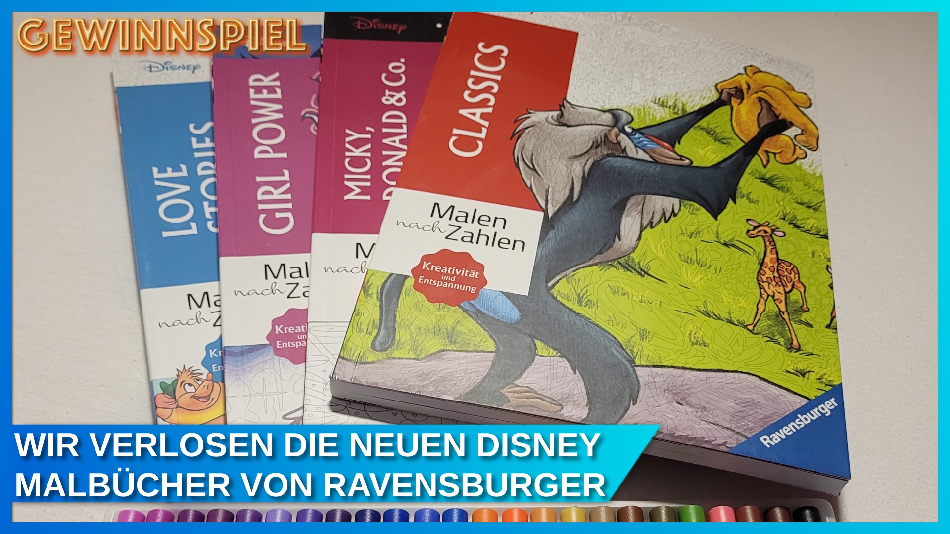 Gewinnspiel der neuen Disney Malbücher von Ravensburger